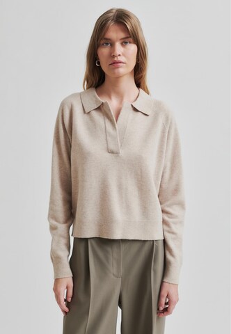 SECOND FEMALE Sweater 'Vilje' in Beige: front