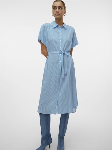 VERO MODA Shirt Dress 'BUMPY' in Blue