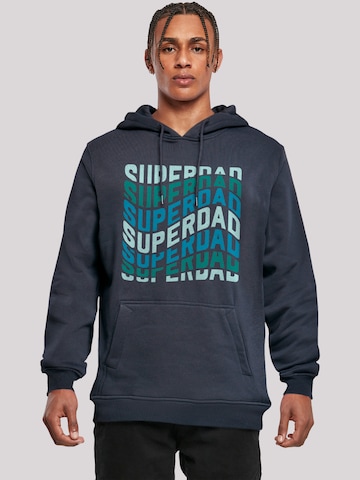 Sweat-shirt 'Super Dad Retro Trend Vatertags Design für Papas' F4NT4STIC en bleu : devant