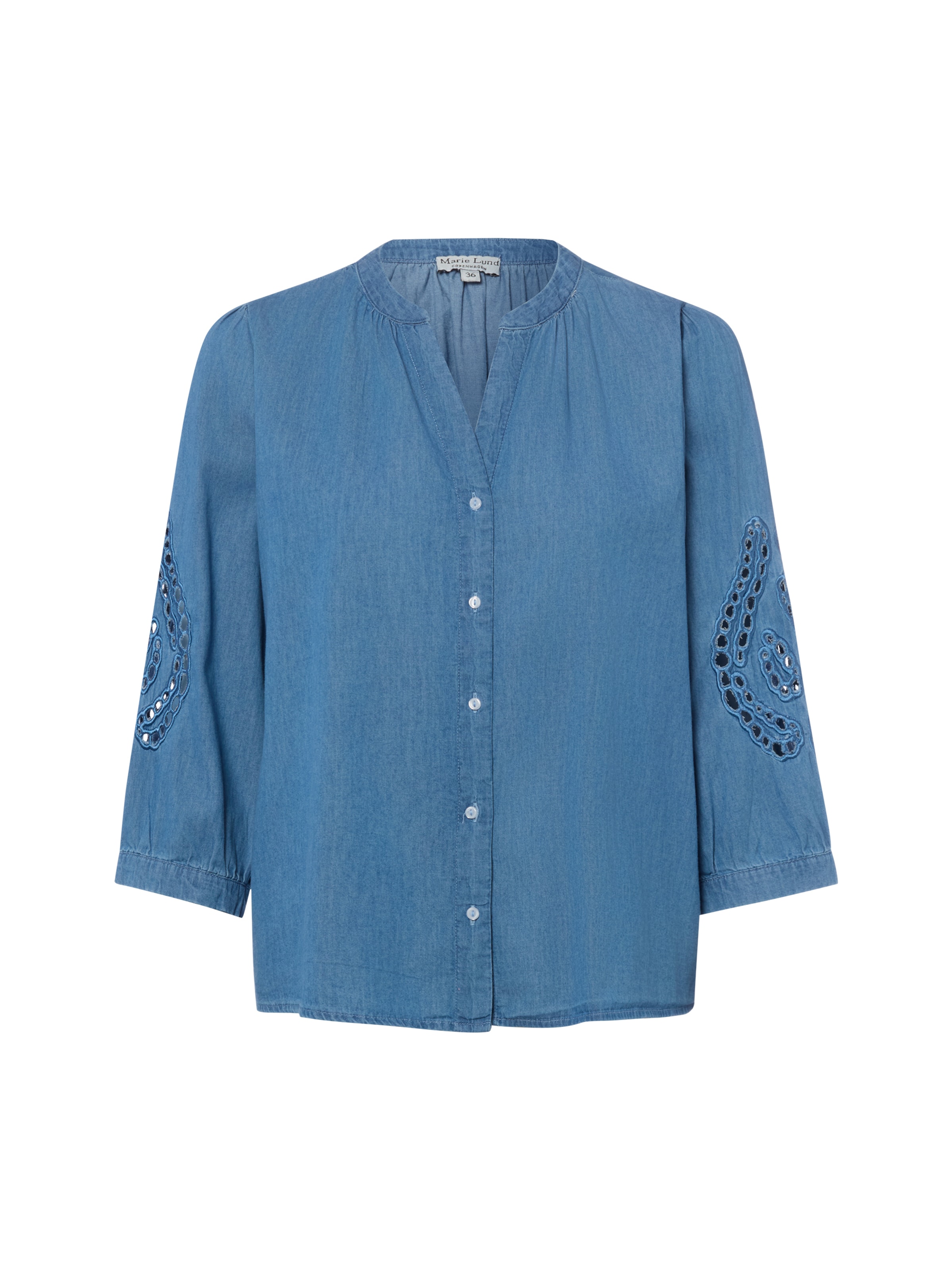 Marie Lund Blouse in XS in de kleur Blauw, Productweergave