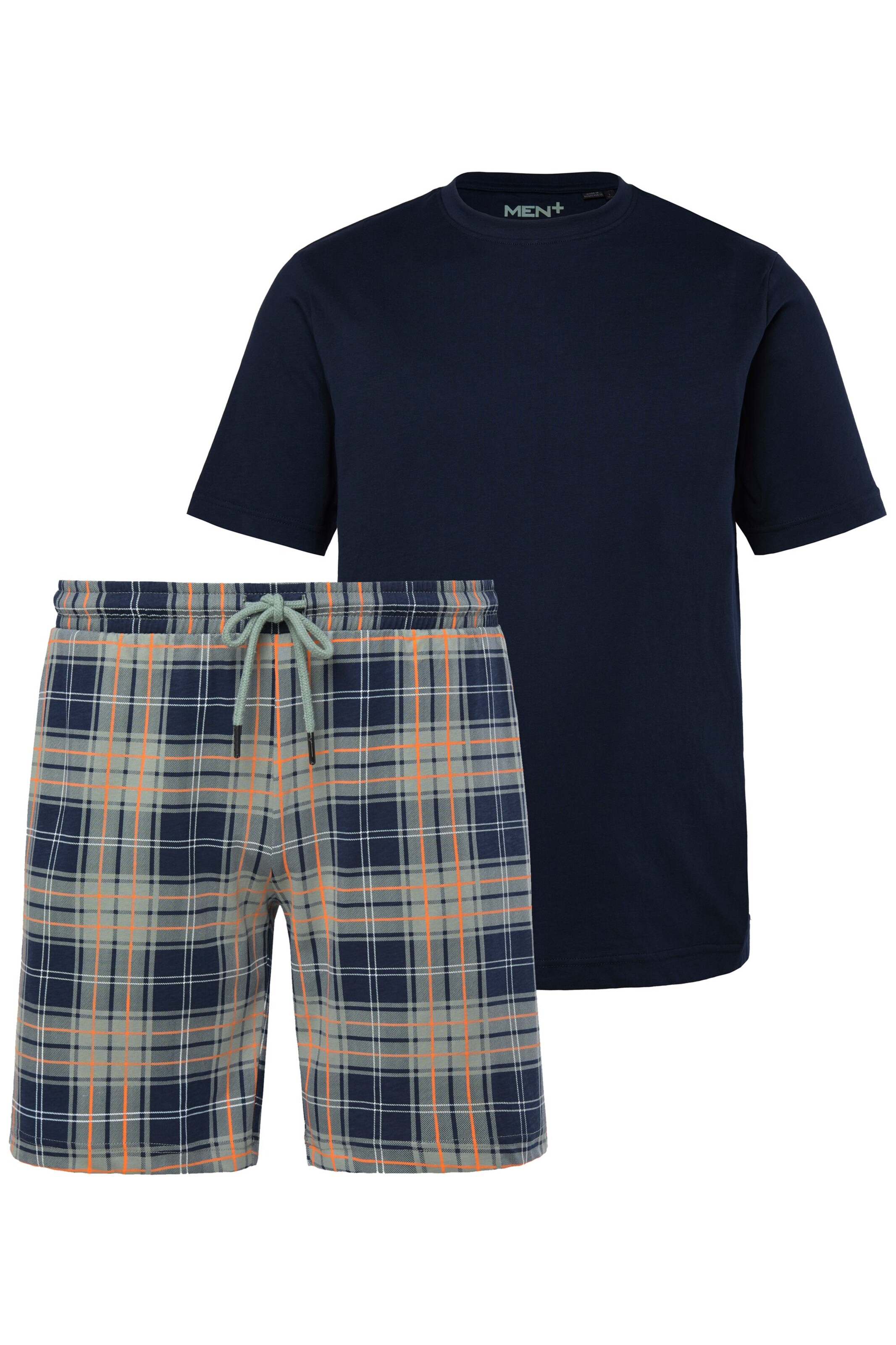 Men Plus Pyjama kurz in Blau: Vorderseite