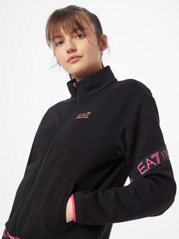EA7 Emporio Armani Sportsweatjacke 'FELPA' in Schwarz