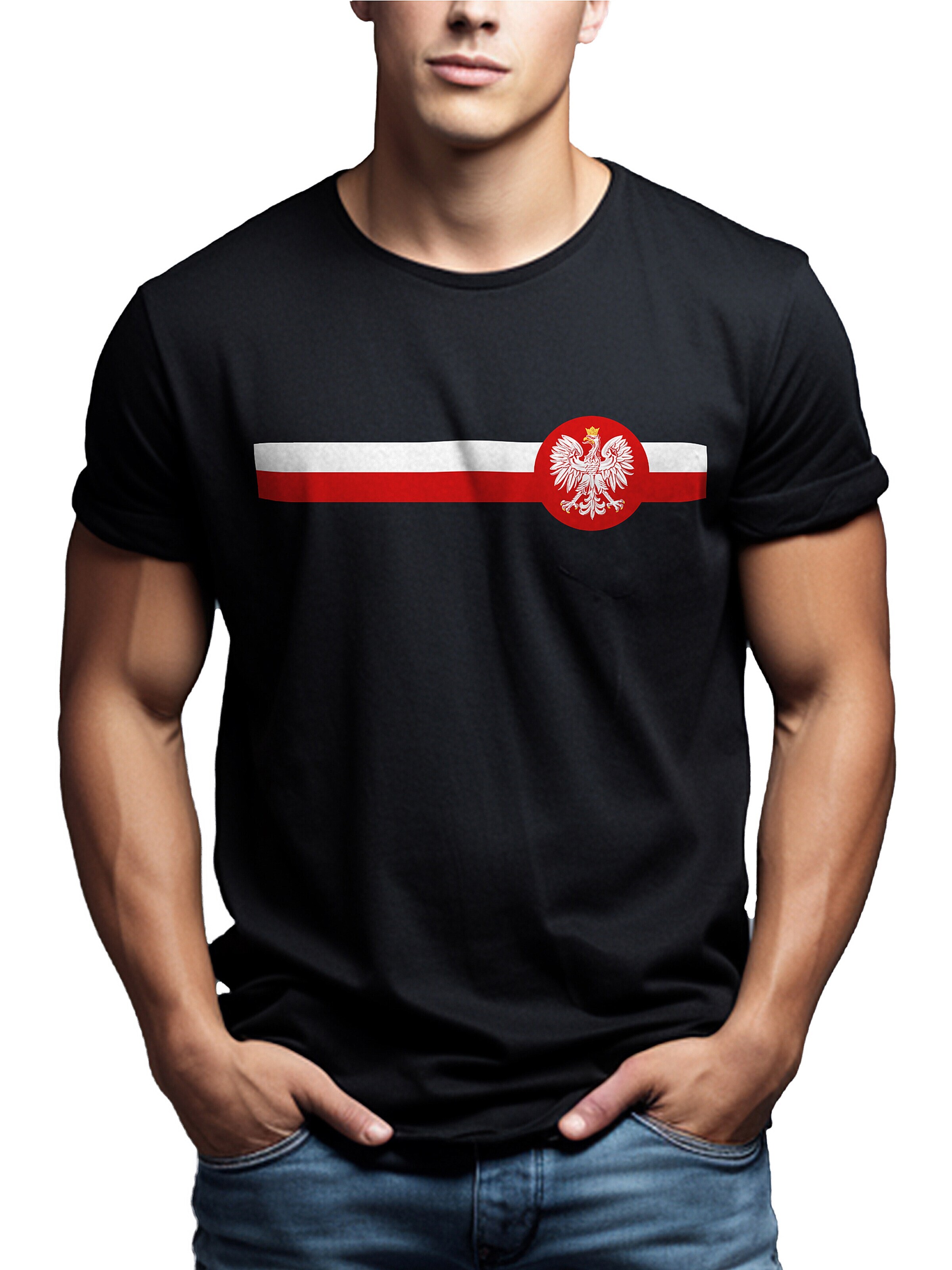 MAKAYA Shirt 'Polen Wappen' in Black