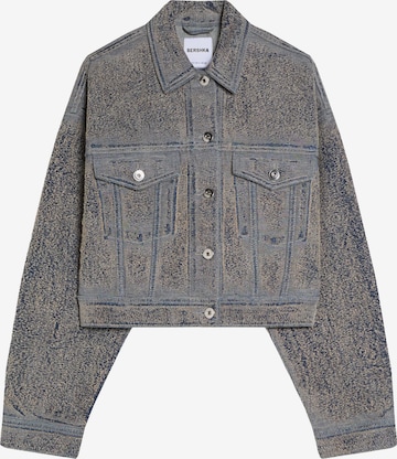 BershkaPrijelazna jakna - plava boja: prednji dio