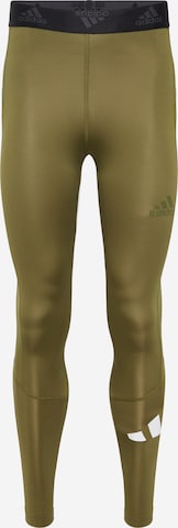 ADIDAS PERFORMANCE Workout Pants in Green: front