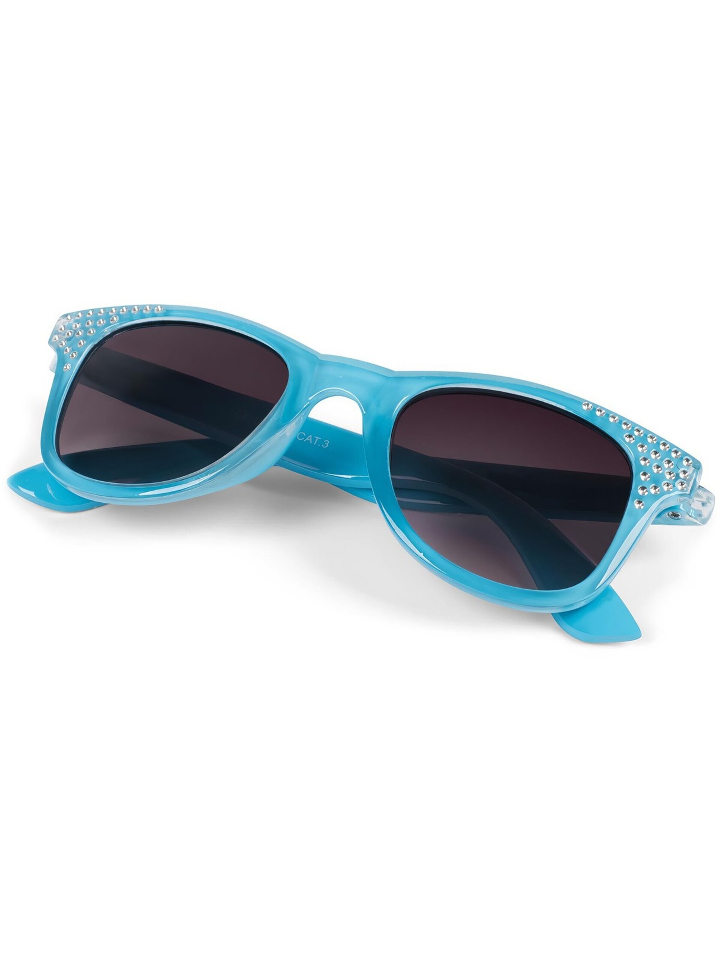 styleBREAKER Sunglasses 'Mädchen Nerd Sonnenbrille mit Strass' in Blue