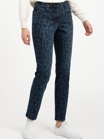 Coupe slim Jean 'Anabel' Recover Pants en bleu : devant