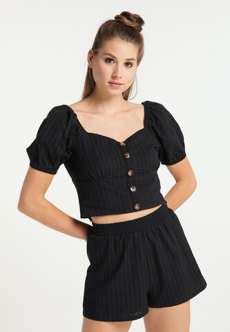 DreiMaster Klassik Bluse in Schwarz: Vorderseite