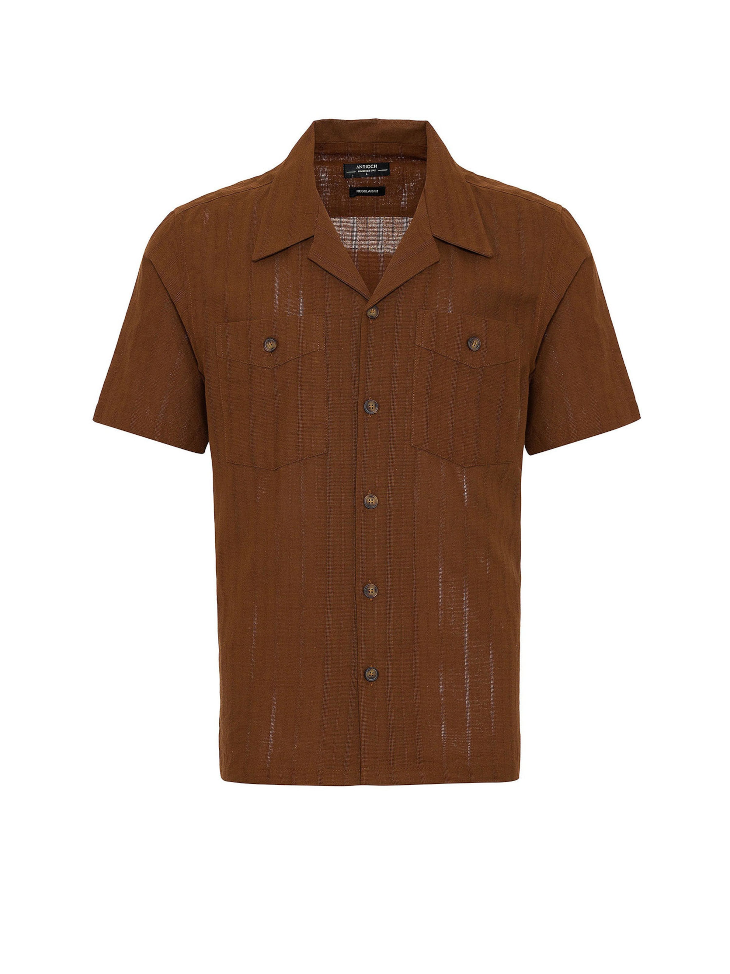 Antioch Regular fit Overhemd in Bruin: voorkant