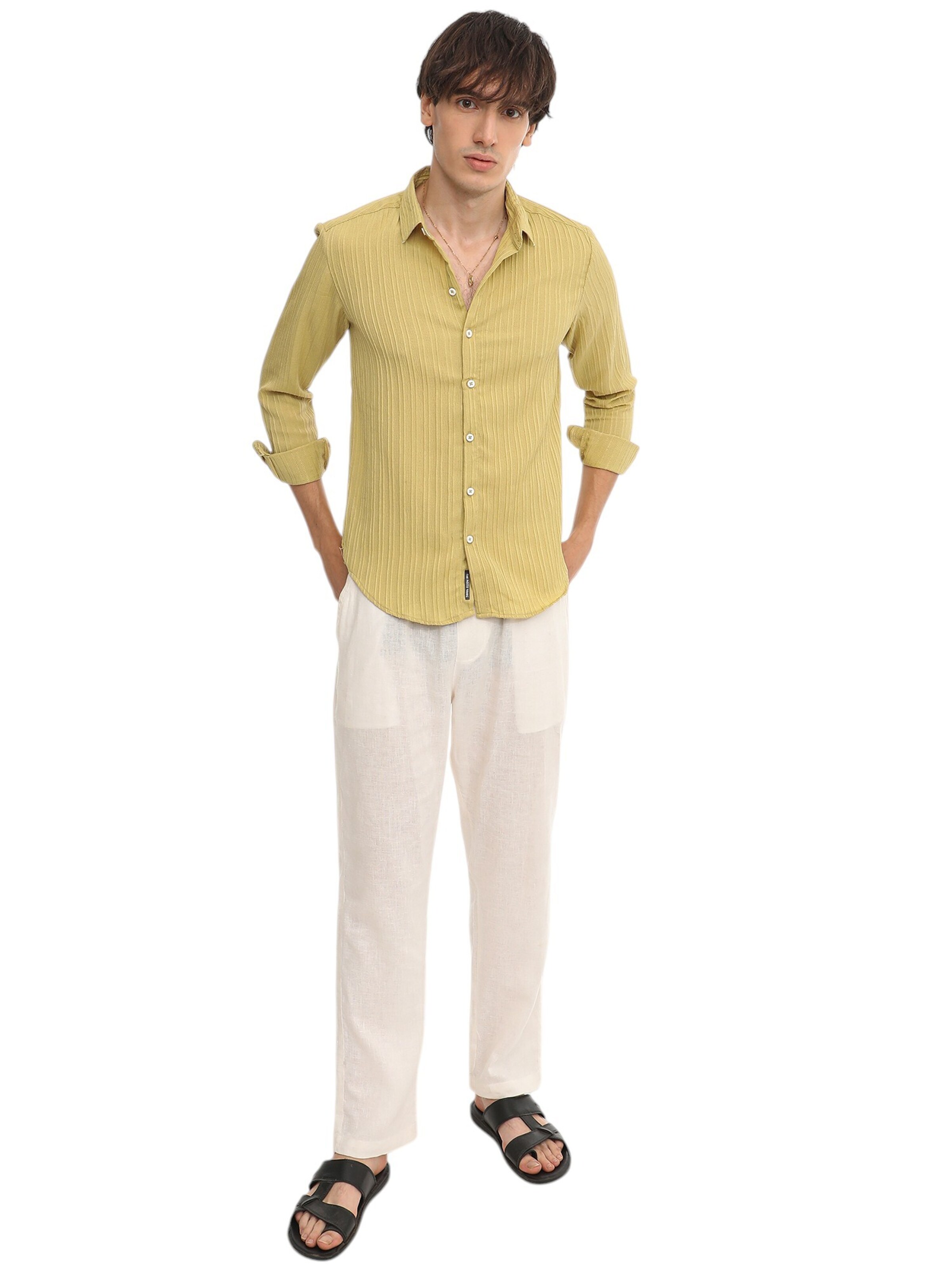 Campus Sutra Regular fit Πουκάμισο 'Zavanna' σε κίτρινο