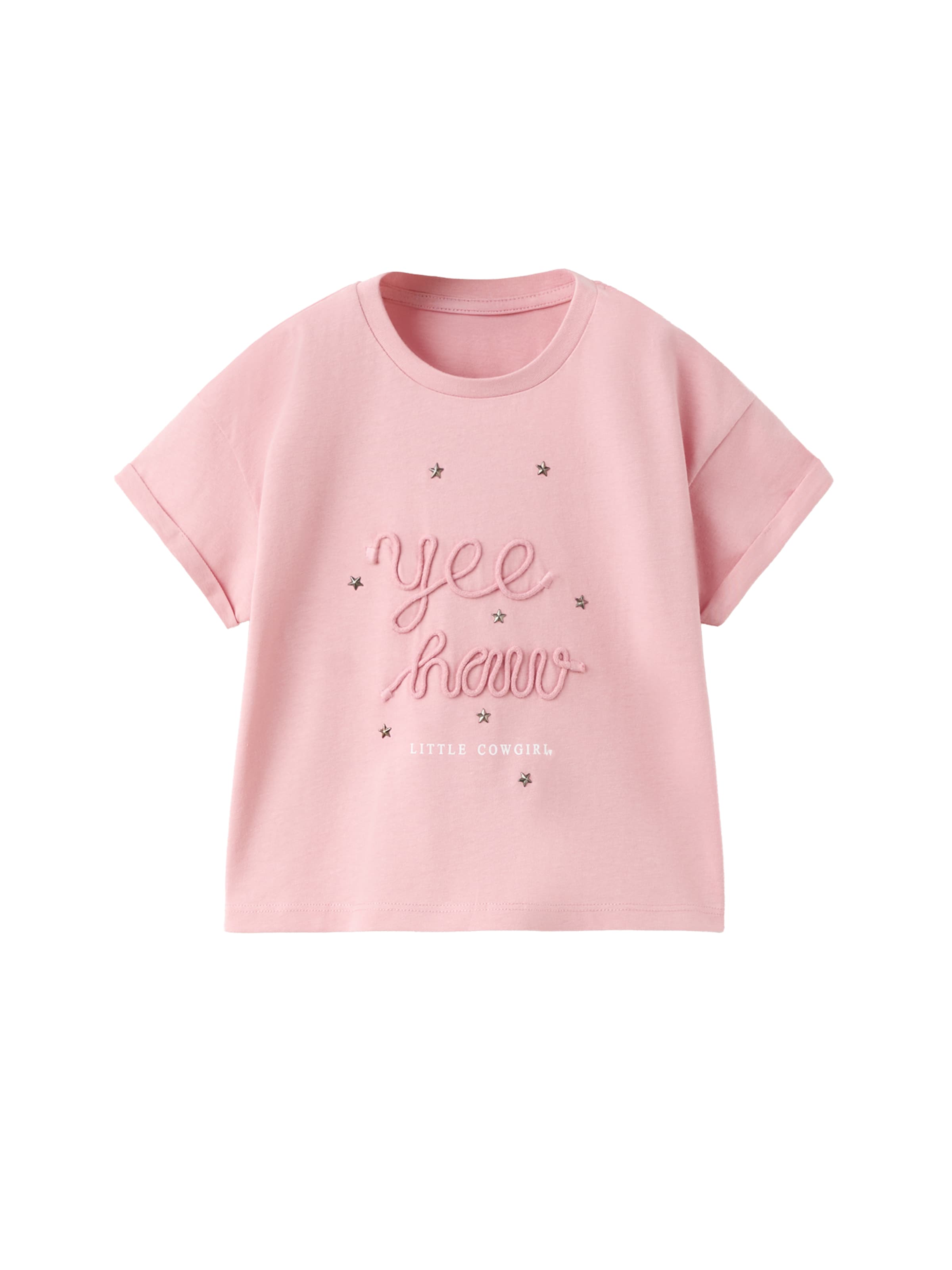 MANGO KIDS Shirt 'YEE' in Roze: voorkant