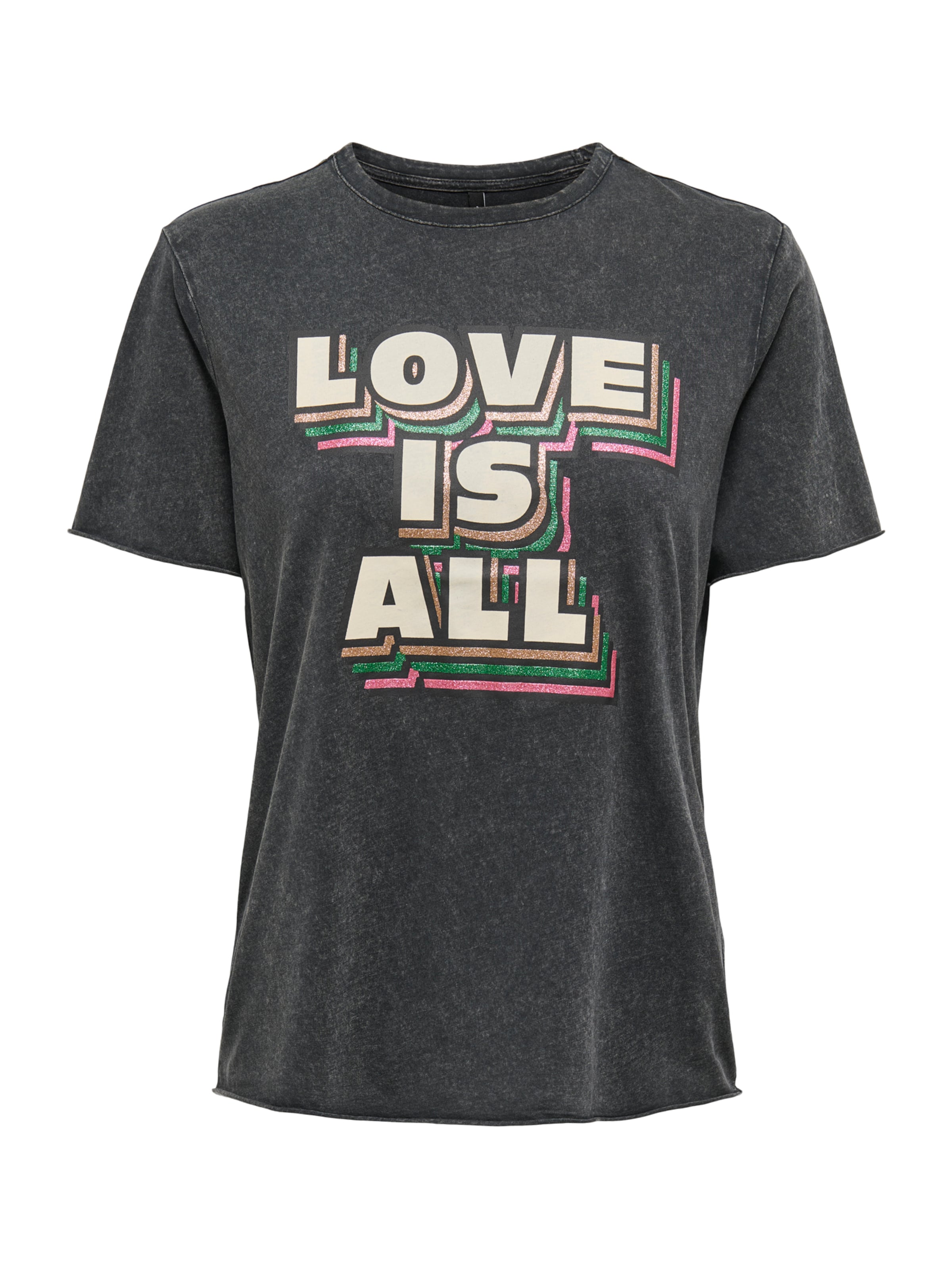 ONLY T-Shirt 'ONLLUCKY' in Grau: Vorderseite