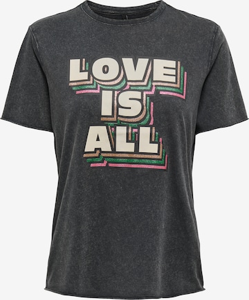 T-shirt 'ONLLUCKY' ONLY en gris : devant