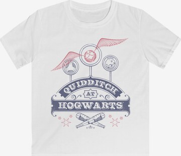 T-Shirt 'Quidditch At Hogwarts' F4NT4STIC en blanc : devant