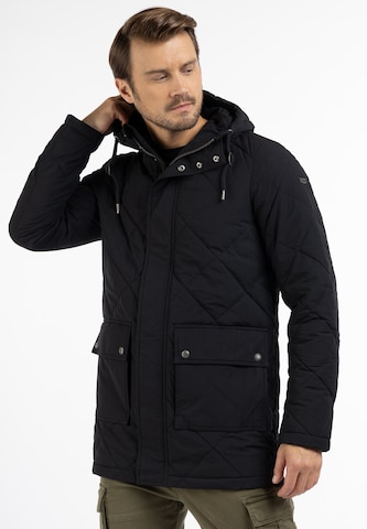 Parka mi-saison DreiMaster Vintage en noir : devant