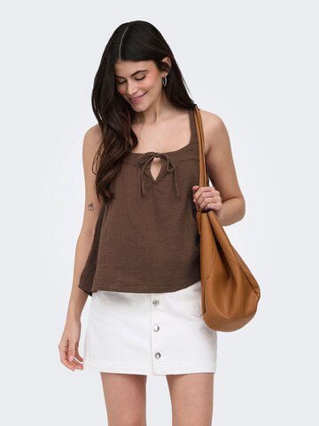 ONLY Top in Bruin: voorkant