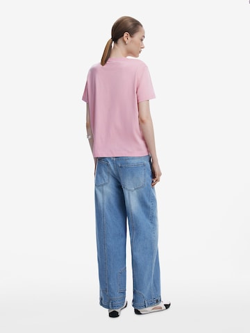 T-shirt 'Message' Desigual en rose