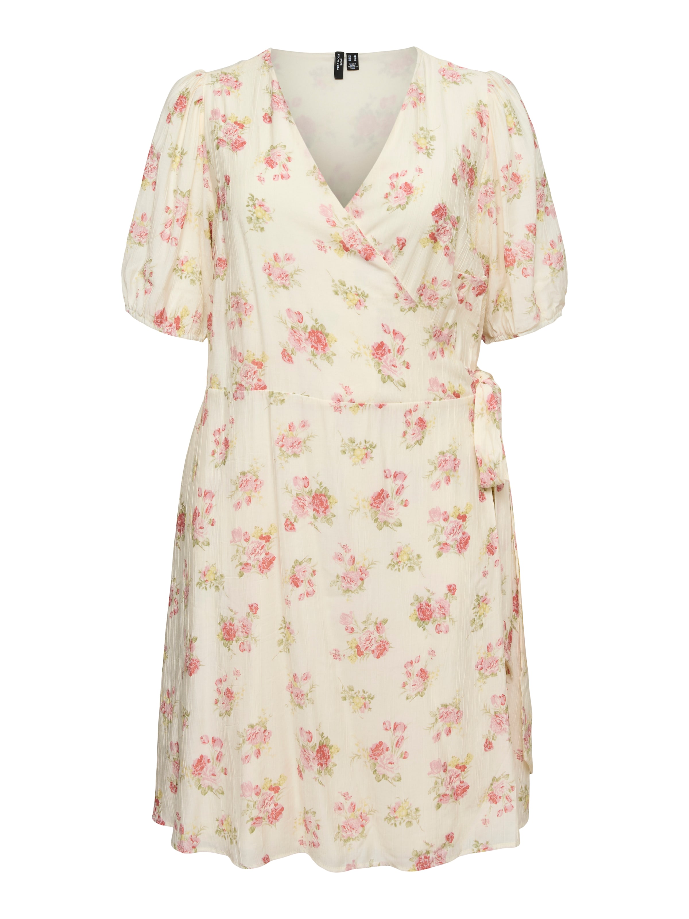 Vero Moda Curve Jurk 'VMCBella' in 44 in de kleur Crème / Lichtgeel / Olijfgroen / Oudroze, Productweergave