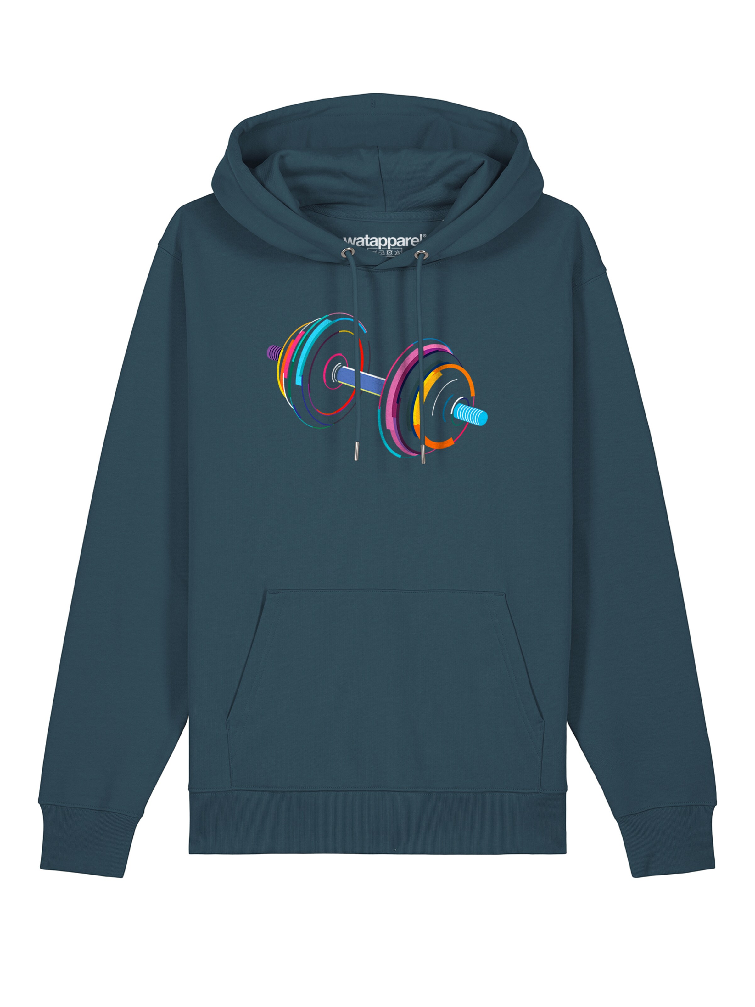 Watapparel Sweatshirt '80s Hantel' in Blau: Vorderseite