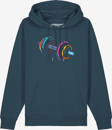 Felpa '80s Hantel' di Watapparel in blu: frontale