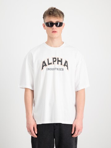 ALPHA INDUSTRIES Tričko – bílá: přední strana