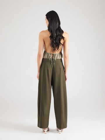 PIECES Barrel Pleat-Front Pants 'PCBosella' in Green