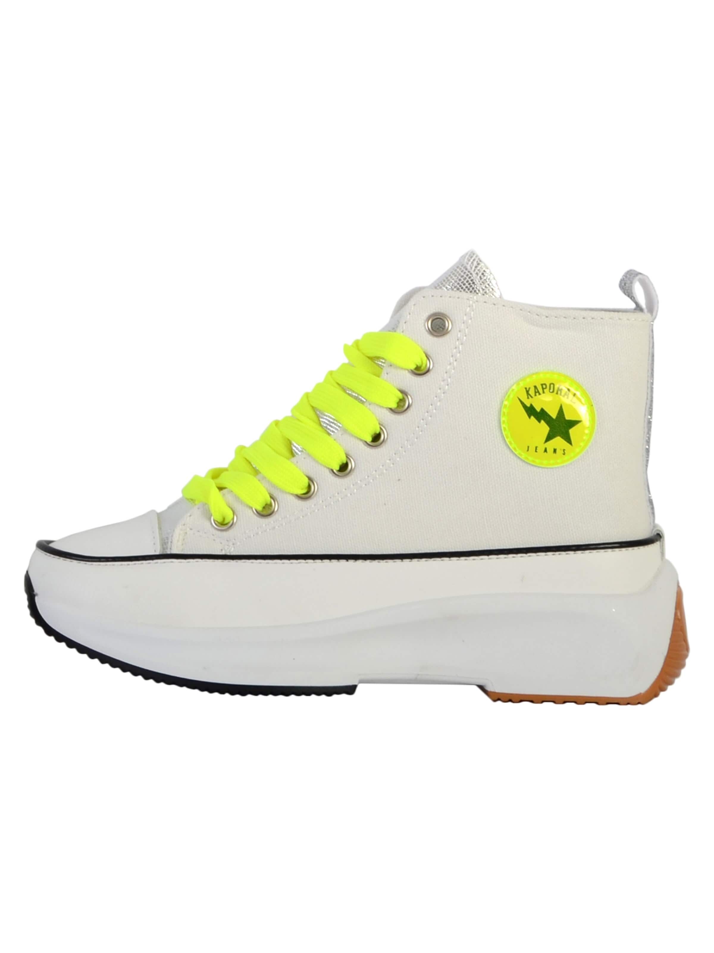 Kaporal High-Top Sneakers in White: front