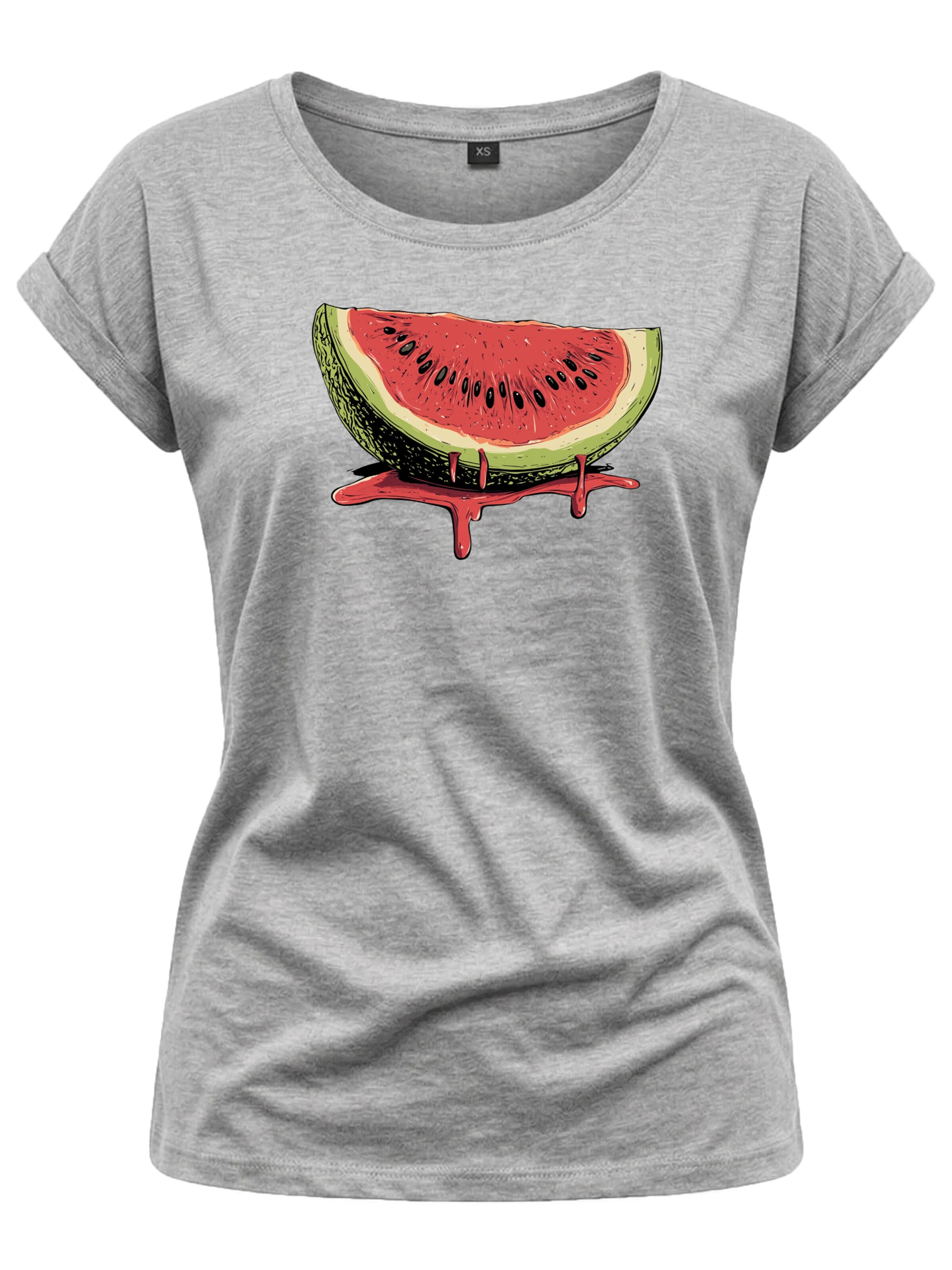 MAKAYA Shirt 'Watermelon' in Grey: front
