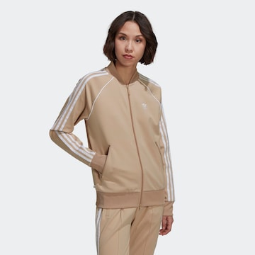 Veste de survêtement 'Primeblue Sst' ADIDAS ORIGINALS en beige : devant