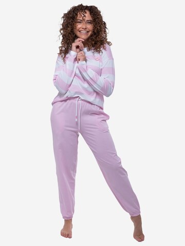 Mey Pyjama 'Streaked Lines'‌‌‌‌‌‌‌‌ in Pink: Vorderseite