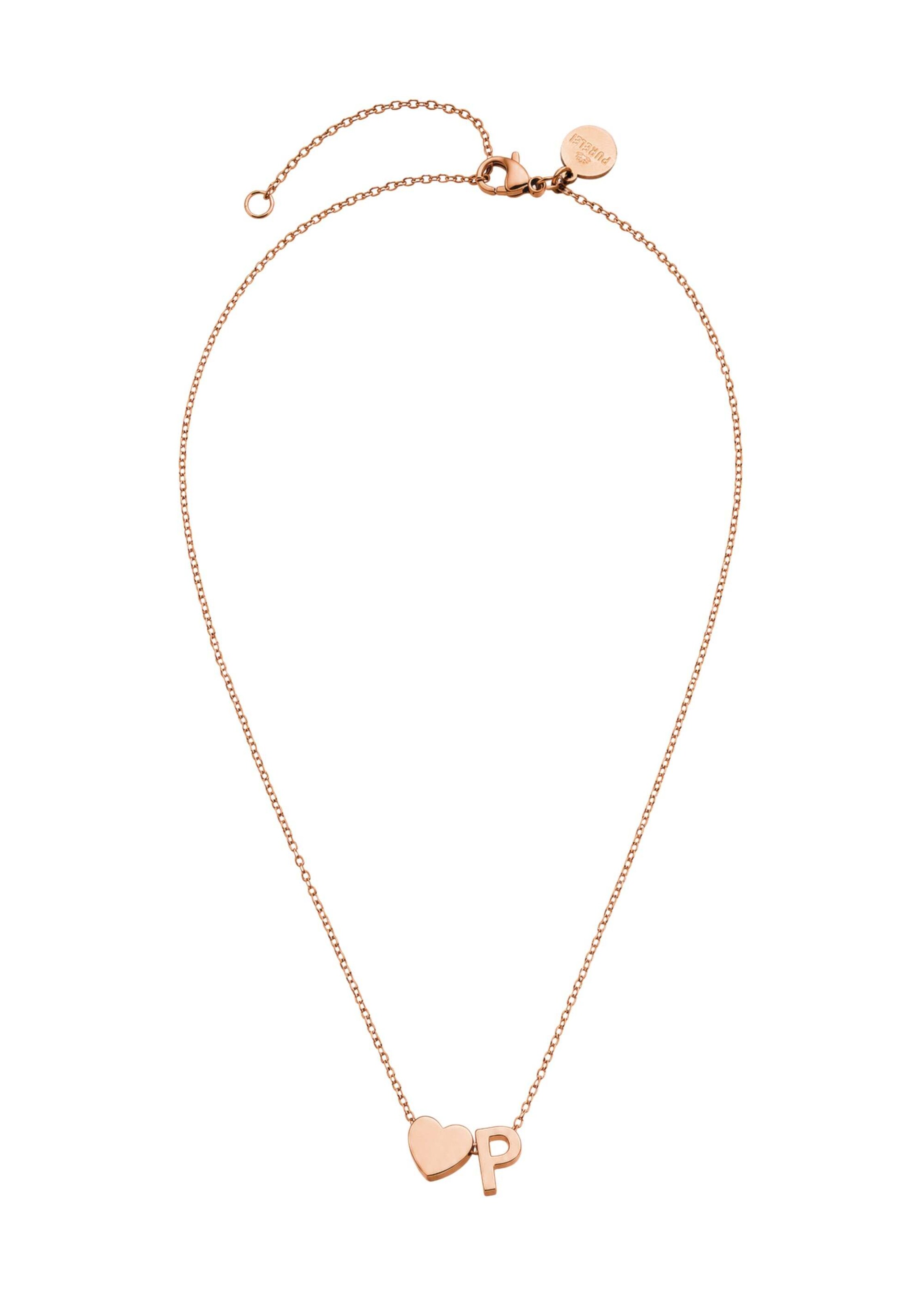 PURELEI - Cadena 'Letter Heart P' en oro: frente