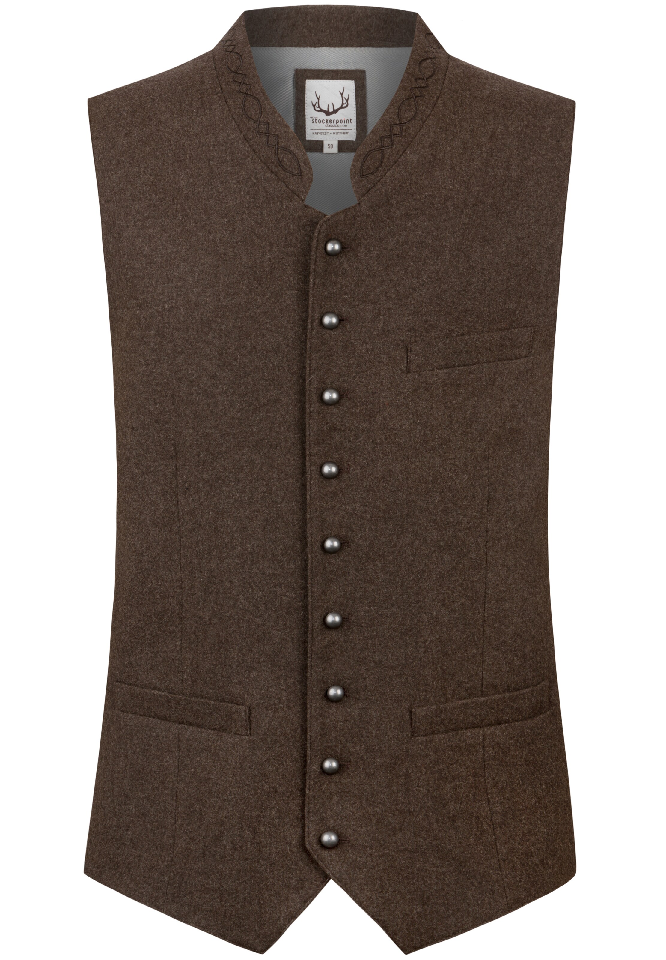 STOCKERPOINT Trachtenweste in Braun: Vorderseite