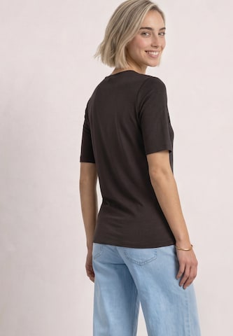 STREET ONE Basic T-Shirt mit blickdichter Front in Braun