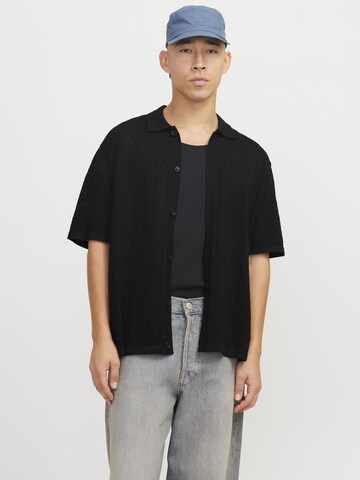 JACK & JONES Comfort fit Button Up Shirt 'JORTYLER' in Black: front