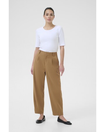 Effilé Pantalon à pince Kaffe en marron : devant