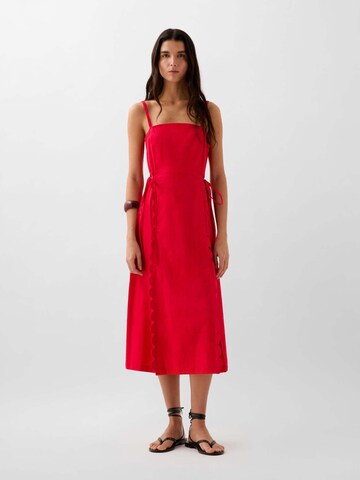 Scalpers Linen Scallop Dress ' ' in Rot: Vorderseite