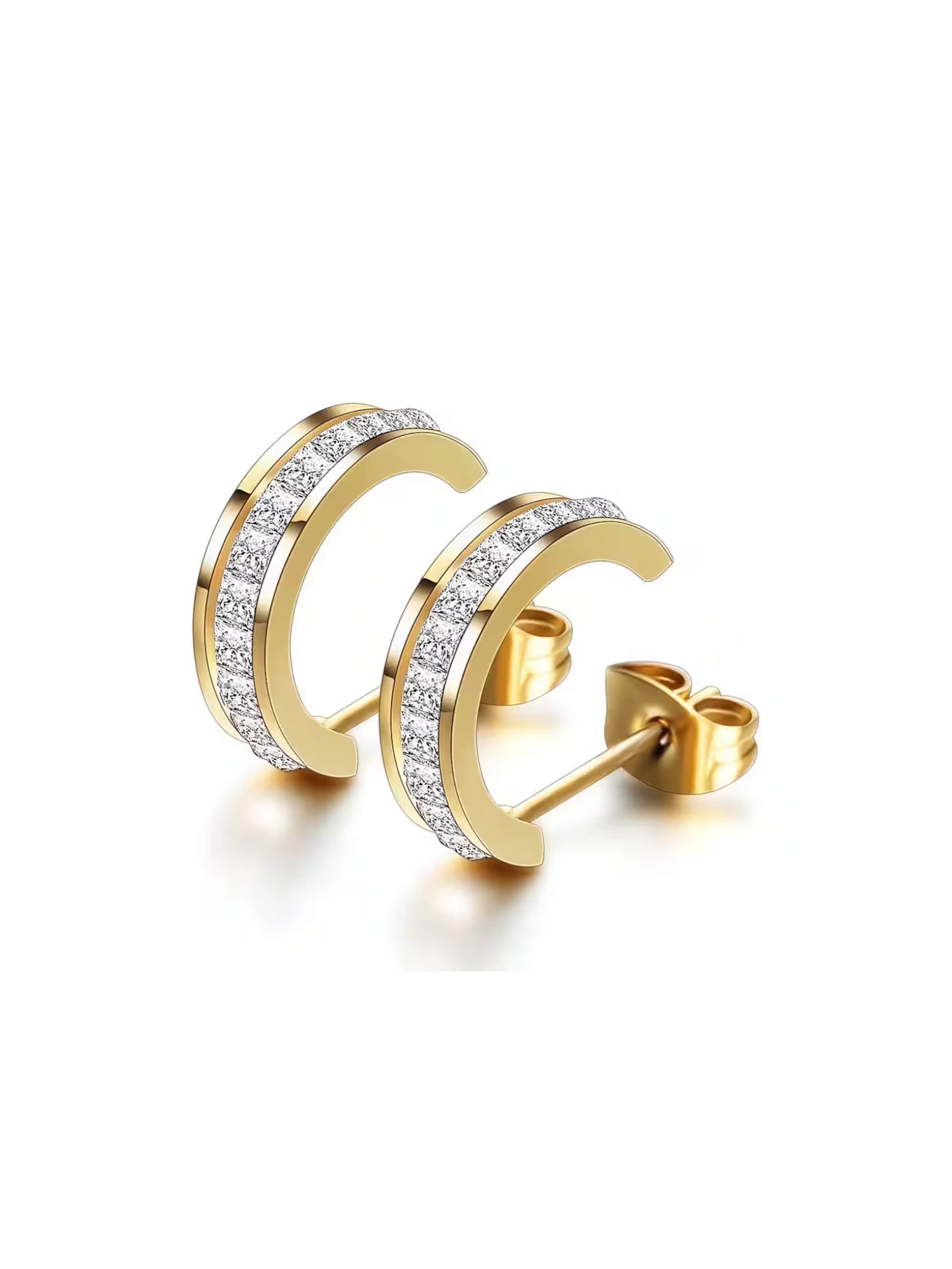 ROUGEMONT Jewellery Earrings 'Funkelnde' in Gold: front