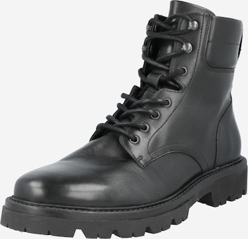 DAN FOX APPAREL Lace-Up Boots 'Timur' in Black: front