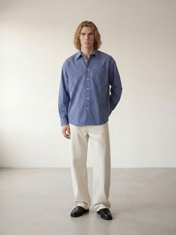 Fit confort Chemise 'The Carl Blue Check Loose Shirt' ARMIE en bleu