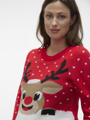 Vero Moda Maternity Sweater 'VMMIceland' in Red