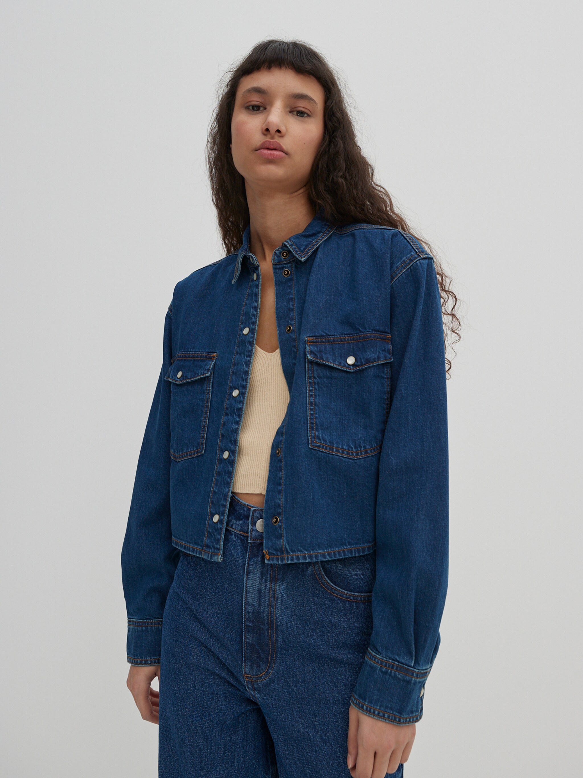 EDITED Producten Blouse 'Jordyn' Blauw denim