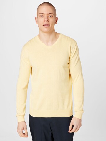 Coupe regular Pull-over TOM TAILOR en jaune : devant