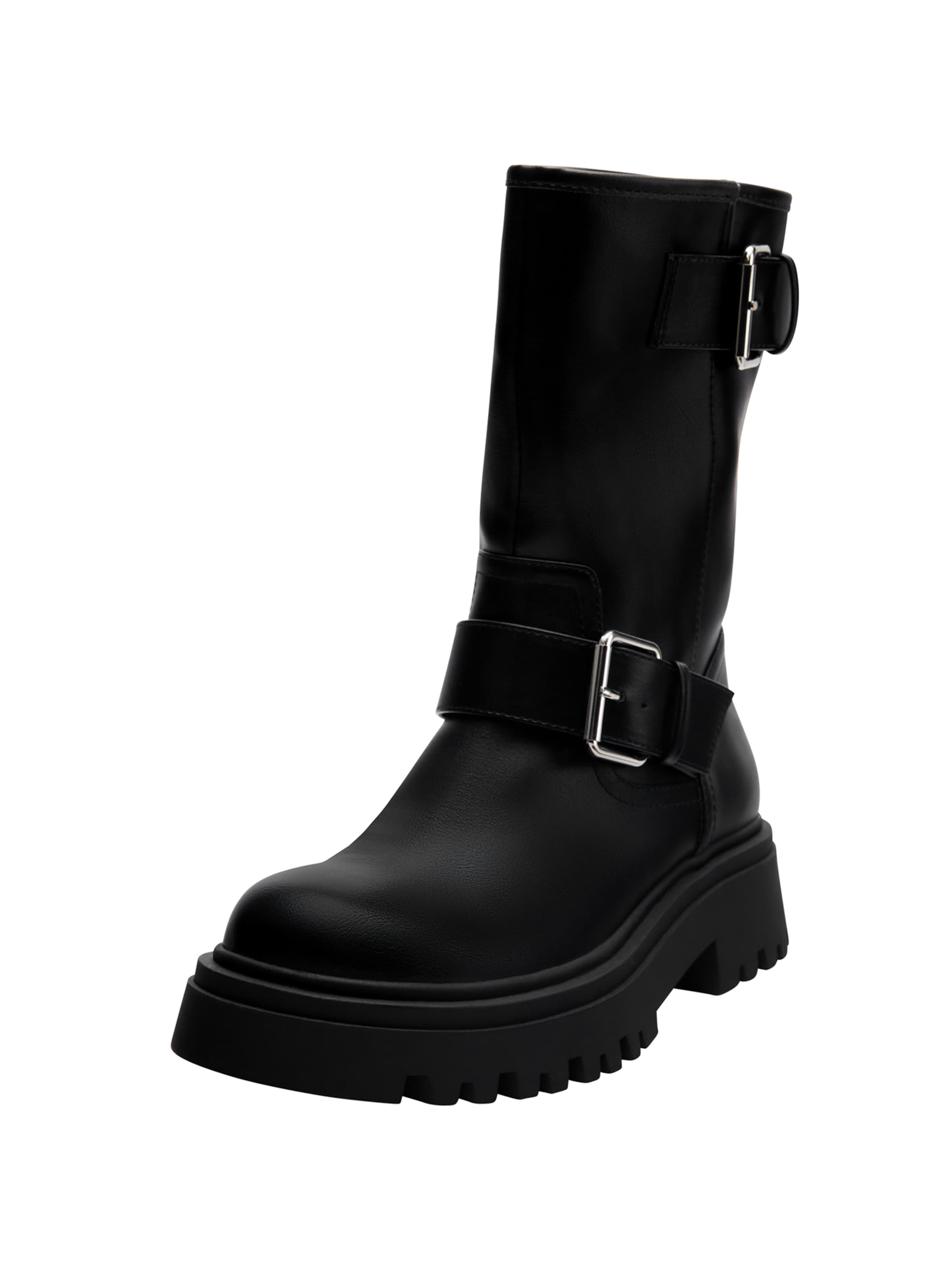 Bottes Pull&Bear en noir : devant
