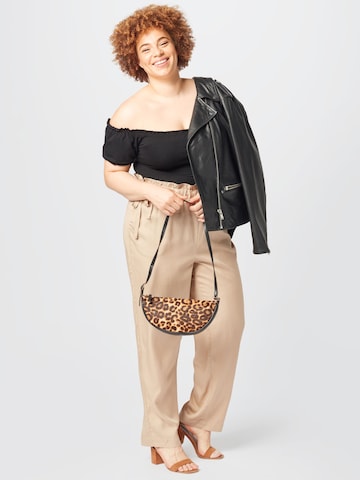 Vero Moda Curve Loosefit Housut 'Lizz' värissä beige