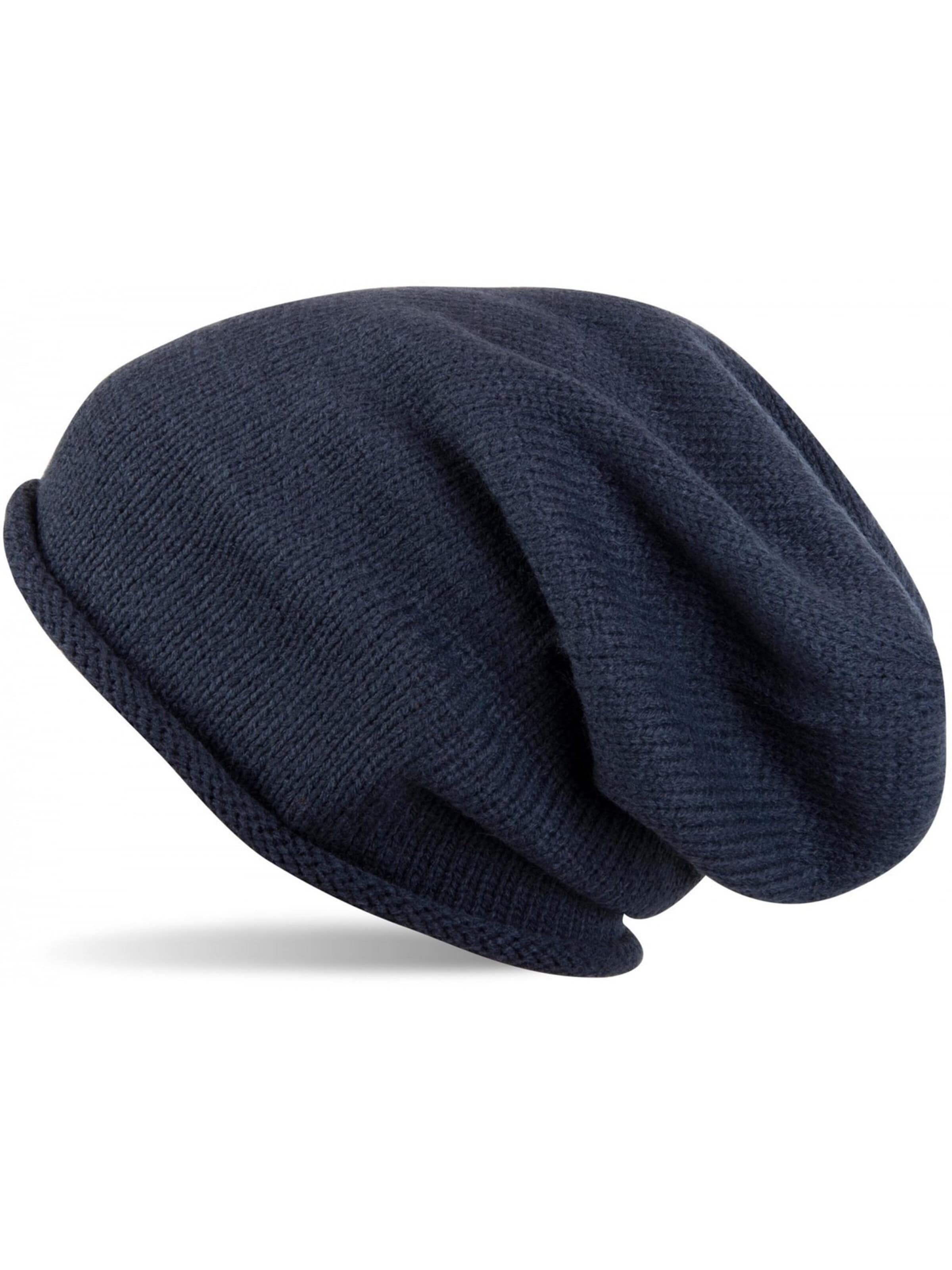 styleBREAKER Beanie 'Feinstrick Beanie Mütze mit Rollrand' in 56-58 in Dark blue, Item view