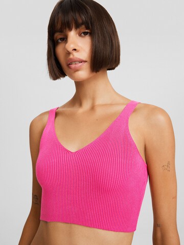 Tops en tricot Bershka en rose