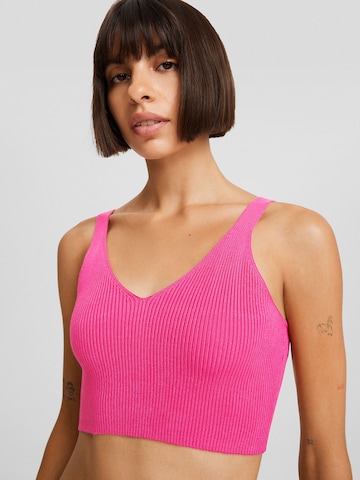 Bershka Knitted Top in Pink