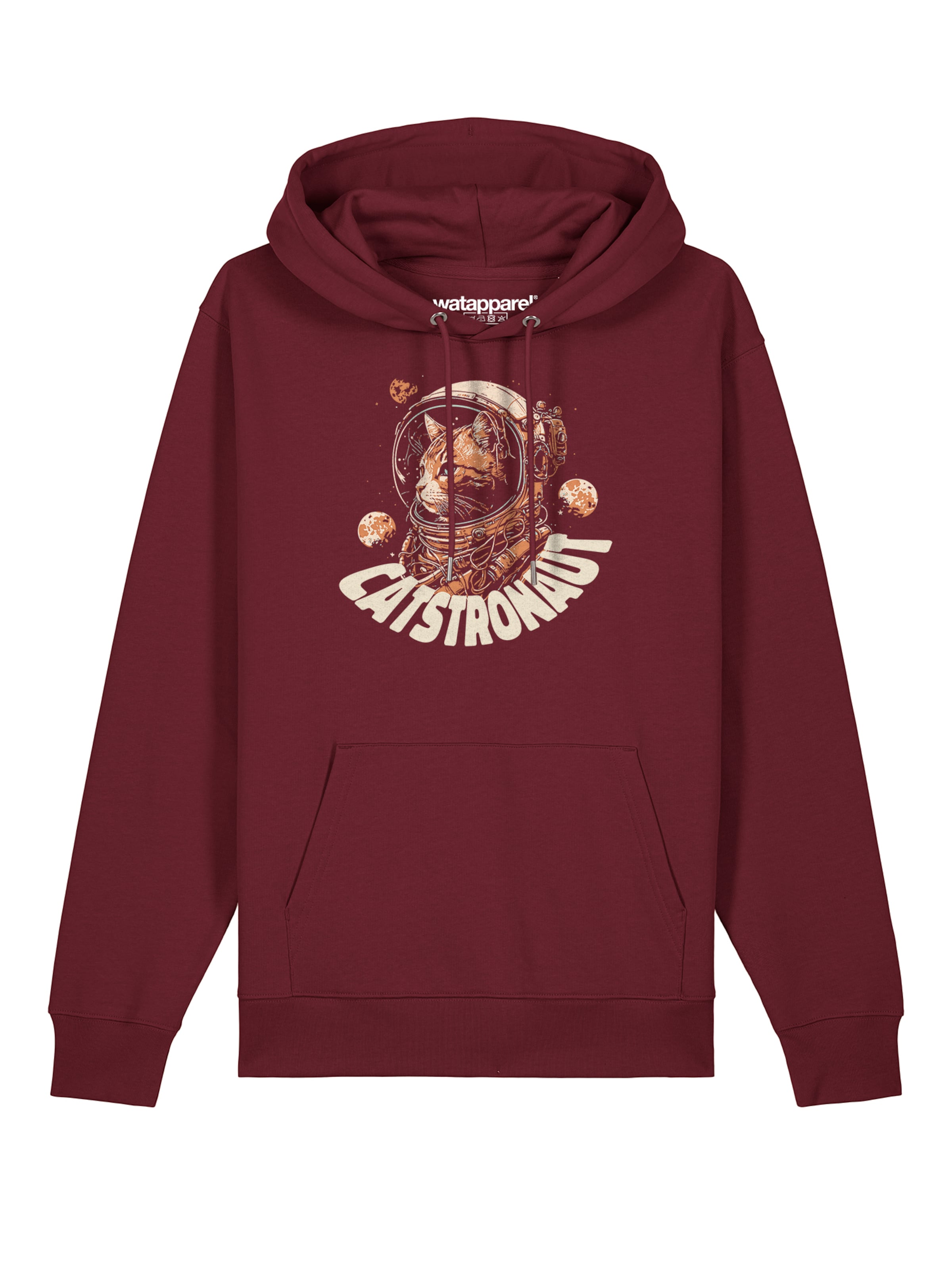 Sweat-shirt ' Catstronaut ' Watapparel en rouge : devant