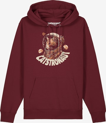 Sweat-shirt ' Catstronaut ' Watapparel en rouge : devant