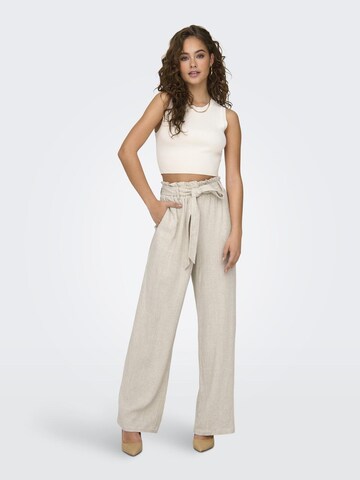 ONLY Wide leg Pants 'SIESTA' in Beige